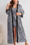 sexy xl-5xl plus size non-stretch satin letter heart shape sleepwear_Gray
