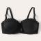 sexy slight stretch laces bow decor with underwire padded bras_Black