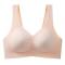 sexy plus size slight stretch solid color traceless soft support padded bras size run small_Black_White_Pink_Light Green_Sky Blue_Beige