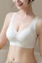 sexy plus size slight stretch solid color traceless soft support padded bras size run small_Black_White