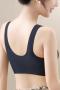 sexy plus size slight stretch solid color traceless soft support padded bras size run small_Black