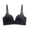sexy slight stretch simple solid traceless gathered breathable bra size run small_Black