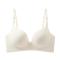 sexy slight stretch simple solid traceless gathered breathable bra size run small_Black_White