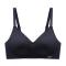 sexy plus size slight stretch traceless gathered breathable thin bra size run small_Black