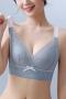 sexy plus size slight stretch stitching lace 4 colors latex padded bras size run small_Black_White_Gray_Sky Blue
