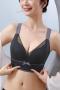 sexy plus size slight stretch stitching lace 4 colors latex padded bras size run small_Black