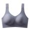 sexy plus size slight stretch gathered breathable traceless lifting thin bra size run small_Black_Dark Gray