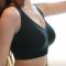 sexy plus size slight stretch gathered breathable traceless lifting thin bra size run small_Black