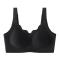 sexy plus size slight stretch solid color gathered traceless lifting thin bra size run small_Black