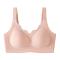 sexy plus size slight stretch solid color gathered traceless lifting thin bra size run small_Black_White_Gray_Pink