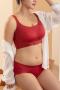 sexy plus size stretch solid color breathable traceless padded bras_Black_White_Red