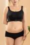 sexy plus size stretch solid color breathable traceless padded bras_Black