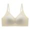 sexy plus size slight stretch 4 colors gathered traceless breathable thin bra_Black_Light Green_Beige