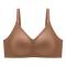 sexy plus size slight stretch 4 colors gathered traceless breathable thin bra_Black_Light Green_Beige_Brown