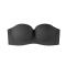 sexy plus size slight stretch anti-slip solid gathered traceless large cup bra_Black