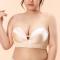 sexy plus size slight stretch anti-slip gathered traceless lift large cup bra_Black_Beige
