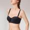 sexy plus size slight stretch underwire gathered traceless large cup bra_Black