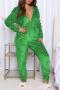 christmas stylish slight stretch velvet 2 colors hooded jumpsuit loungewear_Red_Green