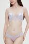 sexy plus size slight stretch lace underwire gathered lift thin bra sets_Black_White_Pink_Light Purple