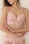 sexy slight stretch lace gathered lift bra sets_Black_Pink_Light Pink
