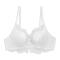 sexy plus size slight stretch lace mesh soft underwire gathering lift thin bra_Black_White