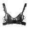 sexy plus size slight stretch lace underwire without padded thin bra_Black