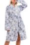 casual plus size non-stretch polka dots print flannel nightgown loungewear_Pink_Light Purple