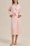 non-stretch 5 colors with belt thicken warm nightgown sleepwear size run small_Pink
