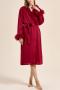 non-stretch satin 5 colors removable feather with belt nightgown size run small_Gray_Pink_Rose Red