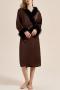 non-stretch satin 5 colors removable feather with belt nightgown size run small_Gray_Pink_Rose Red_Light Purple_Brown