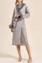 non-stretch satin 5 colors removable feather with belt nightgown size run small_Gray