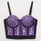 sexy slight stretch rhinestone decor with underwire padded bralettes_White_Purple