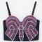 stretch 5 colors bow pattern rhinestone padded bralettes(with boned& underwire)_Black_Red_Sky Blue_Blue_Purple