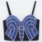 stretch 5 colors bow pattern rhinestone padded bralettes(with boned& underwire)_Black_Red_Sky Blue_Blue