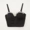 sexy slight stretch rhinestone chain padded bralettes(with boned& underwire)_Black