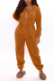casual plus size non-stretch teddy fleece zip-up hooded jumpsuit loungewear_Black_White_Pink_Red_Blue_Brown
