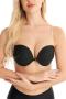 sexy slight stretch padded underwire transparent straps gathered bra_Black