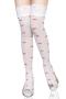 sexy high stretch lip printing mesh lace stitching stockings_Black_White