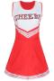 sexy plus size slight stretch cheerleading costumes(only mini dress)_Black_Red