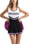 sexy plus size slight stretch cheerleading costumes(only mini dress)_Black