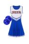 sexy plus size stretch cheerleading costumes(with one pair cheerleading flower)_Black_Red_Magenta_Blue