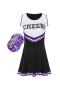 sexy plus size stretch cheerleading costumes(with one pair cheerleading flower)_Black