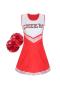 sexy plus size stretch cheerleading costumes(with one pair cheerleading flower)_Black_Red