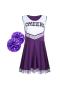 sexy plus size stretch cheerleading costumes(with one pair cheerleading flower)_Black_Red_Magenta_Blue_Purple