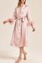 sexy non-stretch satin detachable feather with belt sleepwear size run small_Black_Pink
