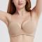 sexy plus size slight stretch solid gather traceless lift underwire thin bra_Black_White_Gray_Pink_Purple_Darkviolet_Nude