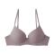 sexy plus size slight stretch solid gather traceless lift underwire thin bra_Black_White_Gray_Pink_Purple