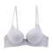 sexy plus size slight stretch solid gather traceless lift underwire thin bra_Black_White_Gray