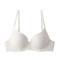 sexy plus size slight stretch solid gather traceless lift underwire thin bra_Black_White