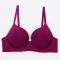 sexy plus size slight stretch solid gather traceless lift underwire thin bra_Black_White_Gray_Pink_Purple_Darkviolet